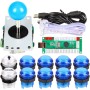 EG STARTS 1 jugador USB LED Encoder para PC Juegos Blue Stickers Controllers + 10x LED Botones iluminados para Arcade Joystick