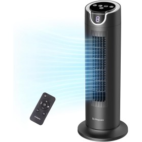 DR.PREPARE Quiet Fan 25dB DC Motor 12W Table Tower Fan 8 Speeds 7m/s Timer Oscillation 80° Sleep Mode with Remote Control for