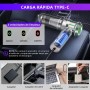 Aspirador de Mano, 22000Pa Aspiradora sin Cable Coche 4 en 1 con Descarga de Polvo Automática con un Toque, Motor sin