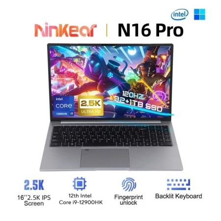 Ninkear-ordenador portátil N16 Pro para videojuegos, 32GB, 1TB, 12th I