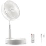 InnovaGoods® Portable Standing Fan, 7200mAh USB Rechargeable Folding Fan with Remote Control, 4 Fan Speed Settings for Bedroom,