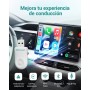 Mejorado 2025-2-en-1 Adaptador inalámbrico CarPlay y Android Auto, OTTOCAST Mini para iOS 10+ y Android 11+, Convierte CarPlay
