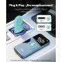 Mejorado 2025-2-en-1 Adaptador inalámbrico CarPlay y Android Auto, OTTOCAST Mini para iOS 10+ y Android 11+, Convierte CarPlay