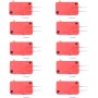 WANGCL 10 Micro Switch Red 3 Pin Micro Switch Limit Switch for Mini Arcade Limit Switches