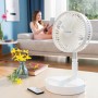 InnovaGoods® Portable Standing Fan, 7200mAh USB Rechargeable Folding Fan with Remote Control, 4 Fan Speed Settings for Bedroom,