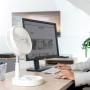 InnovaGoods® Portable Standing Fan, 7200mAh USB Rechargeable Folding Fan with Remote Control, 4 Fan Speed Settings for Bedroom,