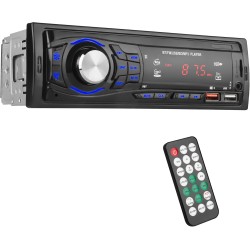 Radio Coche Bluetooth 1 DIN - Autoradio soporta Llamadas Manos Libres, 2 Puertos USB, SD, AUX-in, Radio FM - Reproductor de MP3