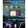 Pantalla Coche, 9" Pantalla Carplay Coche para Apple y Android con Cámara Trasera y Delantera HD 1080P, Navegación GPS, Sonido