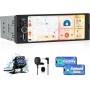 Hexinex Radio de Coche 1 DIN Universal con Carplay y Android Auto Inalámbrico,Autoradio 1 DIN con Pantalla Táctil de 6.36
