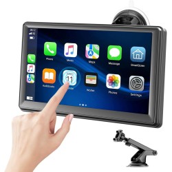 Pantalla Coche, 7" Pantalla Carplay Coche para A-pple y Android con HD Pantalla Tactil, Inalámbrica, Navegación GPS, Bluetooth,