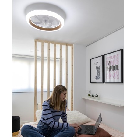 DUPI Ceiling Fan with LED Light TURBO AIR | Silent DC Motor 16W | 6 Speeds | Remote Control and App | Dimmable Light 3000K-6500K