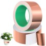 Cinta de Cobre Contra Caracoles, 5cm x 25m Cinta de Cobre Autoadhesiva, Cinta de Lámina de Cobre, Ambos Lados Cinta de Cobre,