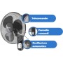 ARDES Wall Fan with 3 Rotary Blades 40 cm Remote Control Automatic Oscillation Adjustable Timer and 3 Speeds Elegant Design Wall