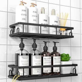 UUlioyer Estanteria Baño, Resistente al Agua y al Oxido, Estanteria Ducha sin Taladro, Organizador Baño para Champú y Gel de