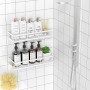 UUlioyer Estanteria Baño, Resistente al Agua y al Oxido, Estanteria Ducha sin Taladro, Organizador Baño para Champú y Gel de