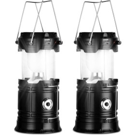 PQETBV Linterna Camping Solar, Plegable Lámpara de Camping LED, Impermeable Luz para Acampar de Campaña con Gancho, Luz de