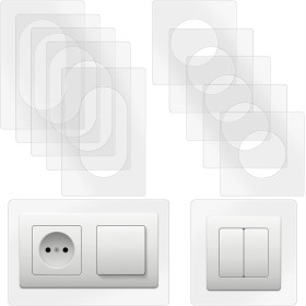 BlueXP 6 Piezas Protector pared Interruptor Luz Unica 6 Piezas Forma Cuadrada Transparente Placas de Cubierta de Interruptor de