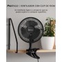 Pro Breeze Mini Desktop Fan with Clamp I Small Electric Fan with Ultra Quiet Operation and 2 Speed Settings I 15W for Home, Bed,