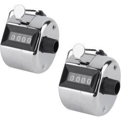 Contador Manual Mecanico, Metálico Contador De 4 Dígitos, Contador Manual De 4 Dígitos, 2 Piezas Contador De Clicker De Mano,