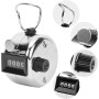 Contador Manual Mecanico, Metálico Contador De 4 Dígitos, Contador Manual De 4 Dígitos, 2 Piezas Contador De Clicker De Mano,