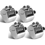 YANGWEN 4PCS Contador Manual Mecanico, 4 Dígitos Contador Manual Digital,Contador de Clics Mecánico con Anillo de Metal para
