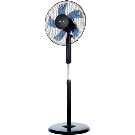 Jocca - 45W Standing Fan | 3 Speeds| Round Base| Diameter 40 cm| Adjustable Height 125 cm| 5 Blades| Quiet| Black| Noise 53