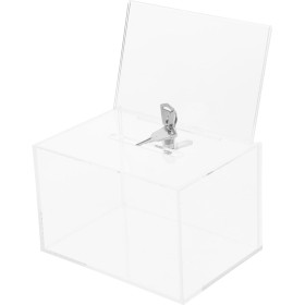 Houderco Caja De Sugerencias AcríLica Transparente Con Cerradura Y Soporte Para Carteles Urna De VotacióN Para RecaudacióN De