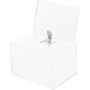 Houderco Caja De Sugerencias AcríLica Transparente Con Cerradura Y Soporte Para Carteles Urna De VotacióN Para RecaudacióN De