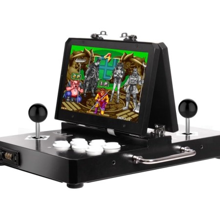 WYGaming Arcade Machine 10 Inch X2 Mini Portable Arcade Game Console with Two Screens with a Locked Metal Shell, Can Load 8200