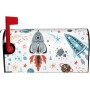 Funda magnética para buzón de correo con estampado de cohetes de dibujos animados, protector de buzón, resistente a la