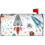 Funda magnética para buzón de correo con estampado de cohetes de dibujos animados, protector de buzón, resistente a la