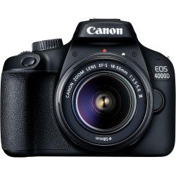 Canon EOS 4000D - Cámara réflex de 18 MP (CMOS, APS-C, 9 puntos AF, filtros creativos, negro - Kit con objetivo EF-S 18-55mm III