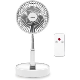 Jocca - Portable folding stand fan | height adjustable 36-97.5 cm | 7200 mAh rechargeable battery up to 24 h | 3 speeds | remote