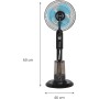 Jocca - Portable Folding Fan with Remote Control and 7200mAh Battery, 3 Speeds, Adjustable Height 36-97.5 cm, USB Rechargeable,