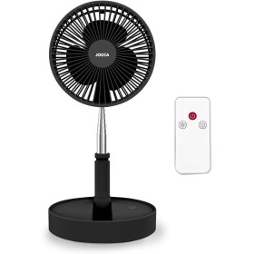 Jocca - Portable Folding Fan with Remote Control and 7200mAh Battery, 3 Speeds, Adjustable Height 36-97.5 cm, USB Rechargeable,