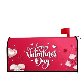 Valentine's Day Mailbox Covers, Impermeable Mail Drop Protection, 20,87 x 18,11 in Colorful Heart Design, Decorative Postbox