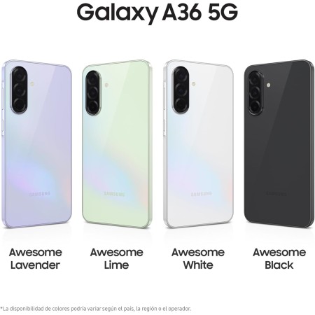 Samsung Galaxy A36 5G 128GB Teléfono Móvil, 6GB RAM, 50MP Cámara, Lavanda, Garantía del Fabricante 3 Años + 1 Año Extra