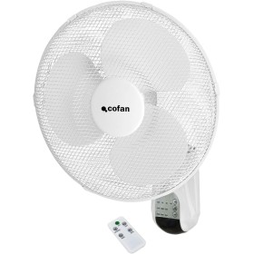 Cofan Wall Fan with Timer and Remote Control | 50 W Power | Three Speeds | White