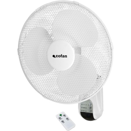 Cofan Wall Fan with Timer and Remote Control | 50 W Power | Three Speeds | White