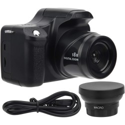 Cámara Digital de 18 cámaras réflex Digitales, Zoom HD de 24 MP con micrófono, Pantalla LCD de 3 "y batería de 1500 mAh, cámara