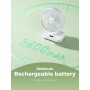 OCOOPA Silent USB Fan, 16cm Oscillating Desktop Fan and Rechargeable Battery 4000mAh, Portable Table Fan, 4 Speeds for Home,