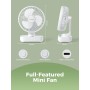 OCOOPA Silent USB Fan, 16cm Oscillating Desktop Fan and Rechargeable Battery 4000mAh, Portable Table Fan, 4 Speeds for Home,