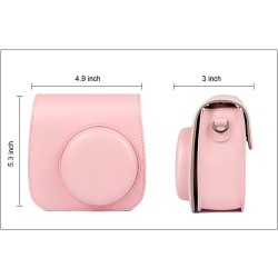 MGRAS Estuche for la Camara PU Funda de Cuero for Correa de Hombro Ajuste for Instax Mini 9 8 8+ Bolsa de cámara de película
