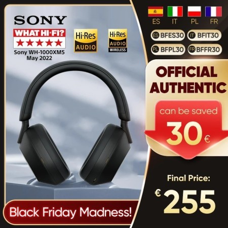 Sony-auriculares inalámbricos WH-1000XM5, audífonos con cancelación de