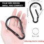 JIYIN Mosquetón grande de 10 cm, 4 unidades de mosquetones grandes, mosquetón negro, llavero para llavero, camping, mochila,