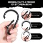 JIYIN Mosquetón grande de 10 cm, 4 unidades de mosquetones grandes, mosquetón negro, llavero para llavero, camping, mochila,