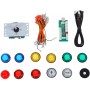 Tbest Kit de Joystick de Arcade DIY, Placa de Circuito, Joystick USB para PC, Botones Iluminados, Controlador de Juego Arcade
