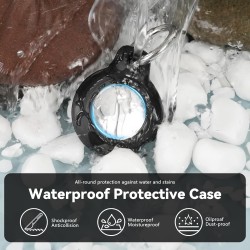TNSNK Waterproof for Apple Airtag Holder Case with Lock, Airtag Pendant Key Ring Case with Keychain for Luggage/Bicycles/Pets