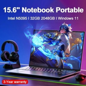 Ordenador portátil "Intel Celero N5095, 32GB + 2TB, Windows 11, notebo