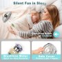 COZII Rechargeable USB Fan, 3 in 1 Small Table Fan with Clip, Powerful Quiet Portable Fan 5 Speed, 720° Rotation Mini Fans for